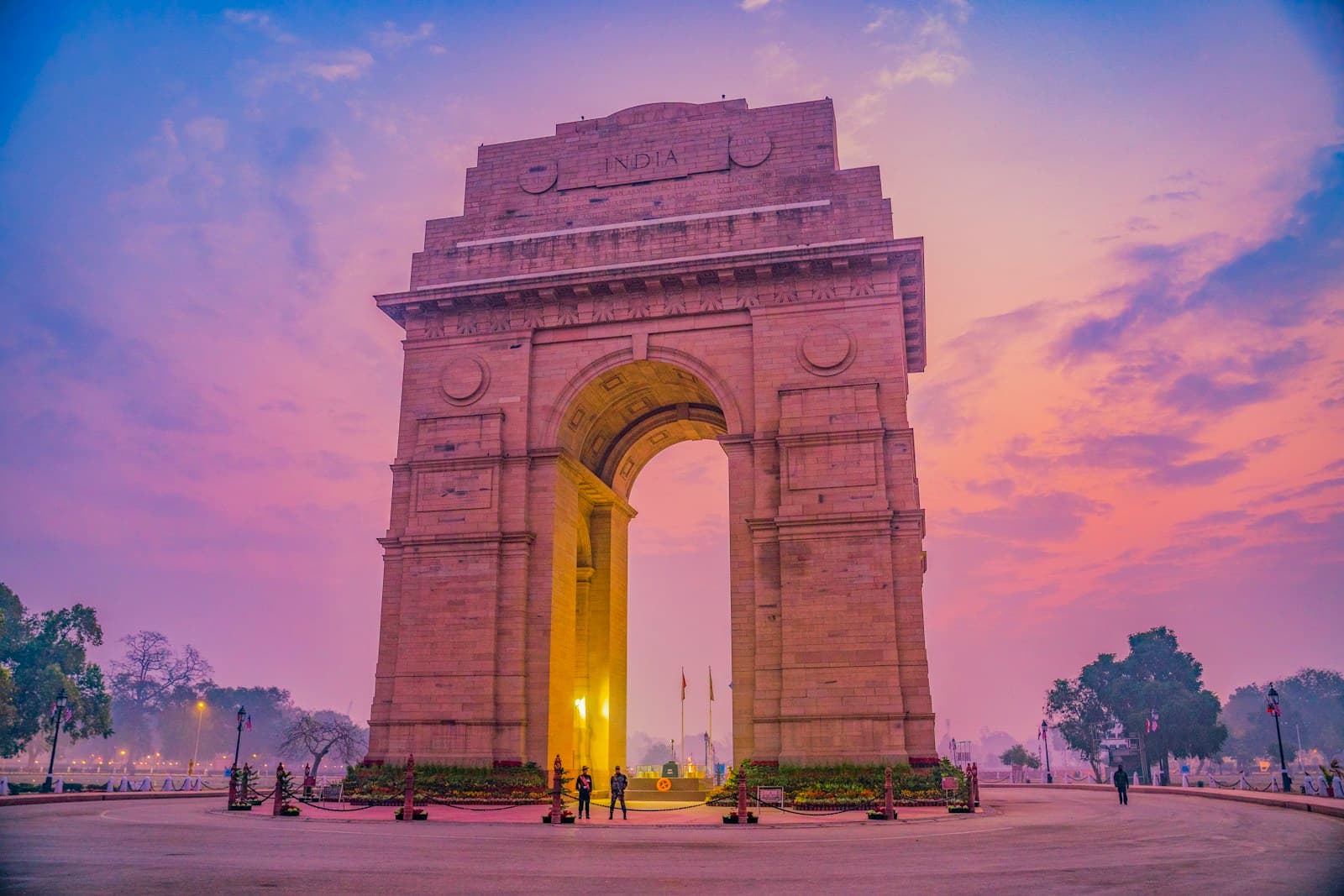 India Gate in New Delhi at sunset