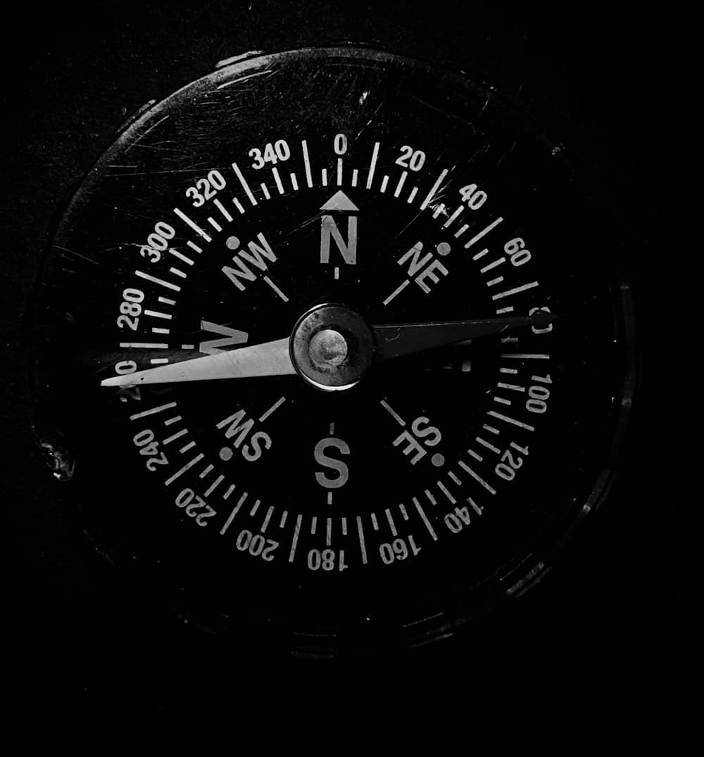 A compass representing direction and purpose